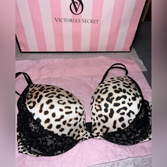 Victoria's Secret Brown and Black Push-Up Bra with Lace - Picture 2 of 5